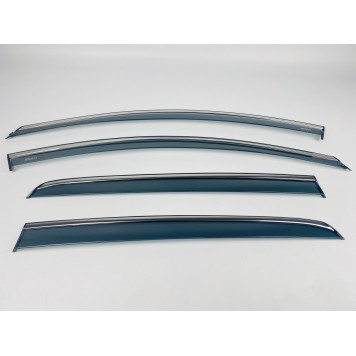 Дефлектори вікон Volkswagen Golf-7 2012+ HB з нерж. хром полоскою-4